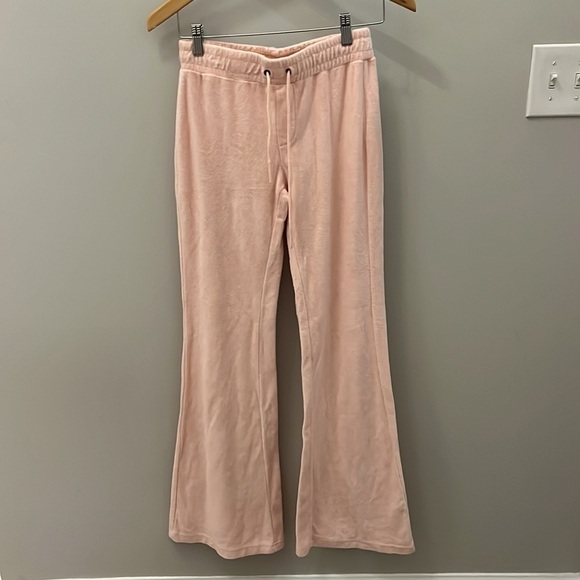 Pam + Gela Terry Zip Hoodie & Pants Two Piece Set Flared Zoe Pink Size Small - Picture 6 of 12